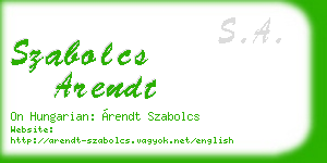 szabolcs arendt business card